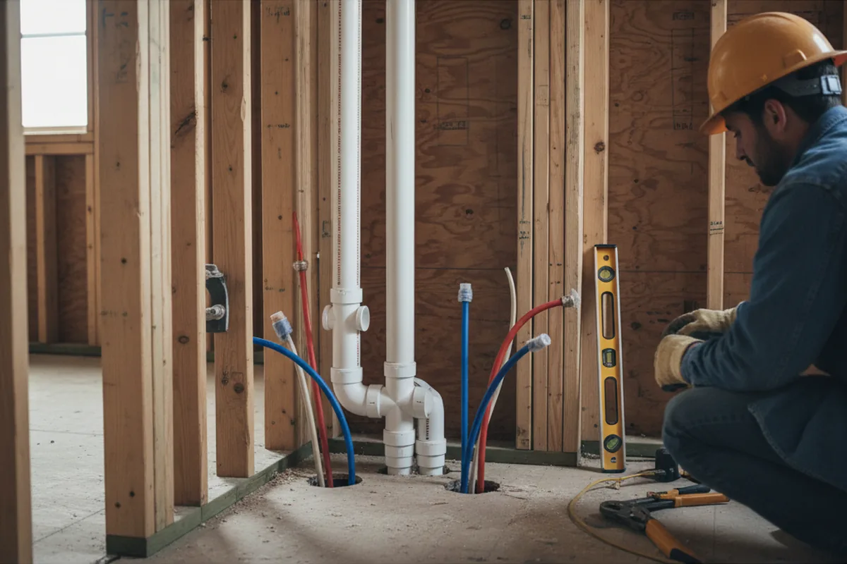 Drain and supply rough-in during Garbage Disposal Repair in Orange Park