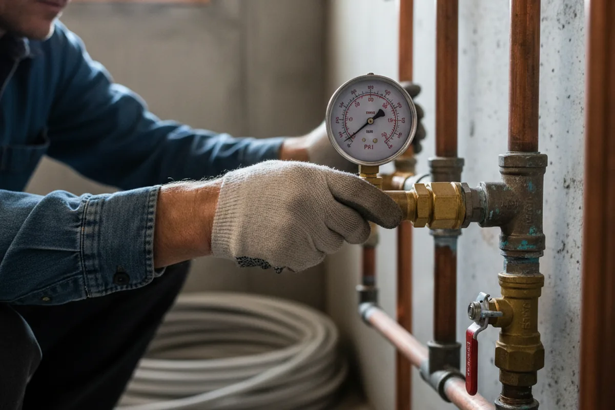 Pressure testing a repaired line during Water Line Repair in Orange Park